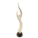 Deko Skulptur Ballerina silber modern
