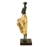 Deko Statue Frau Rock klein / gold - 50 cm hoch
