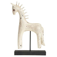 Deko Skulptur Pferd wei Shabby Chic
