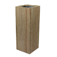 Vase Holz Bananenblatt eckig mit Einsatz