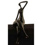 Art Deco Skulptur Dame schwarz 75 cm hoch
