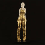 Deko Statue Frau Overall klein / gold - 54 cm hoch