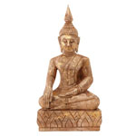 Deko Statue Buddha sitzend Holz