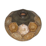 Bodenvase Keramik Bowl hell braun 23 cm hoch
