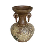 Bodenvase Keramik Flower braun 43 cm hoch