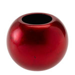 Vase Mango-Holz lackiert rund / rot