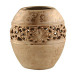 Vase Ornament Keramik oval platin