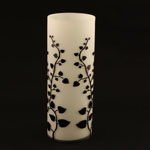 Vase Glas Ranke weiß-schwarz